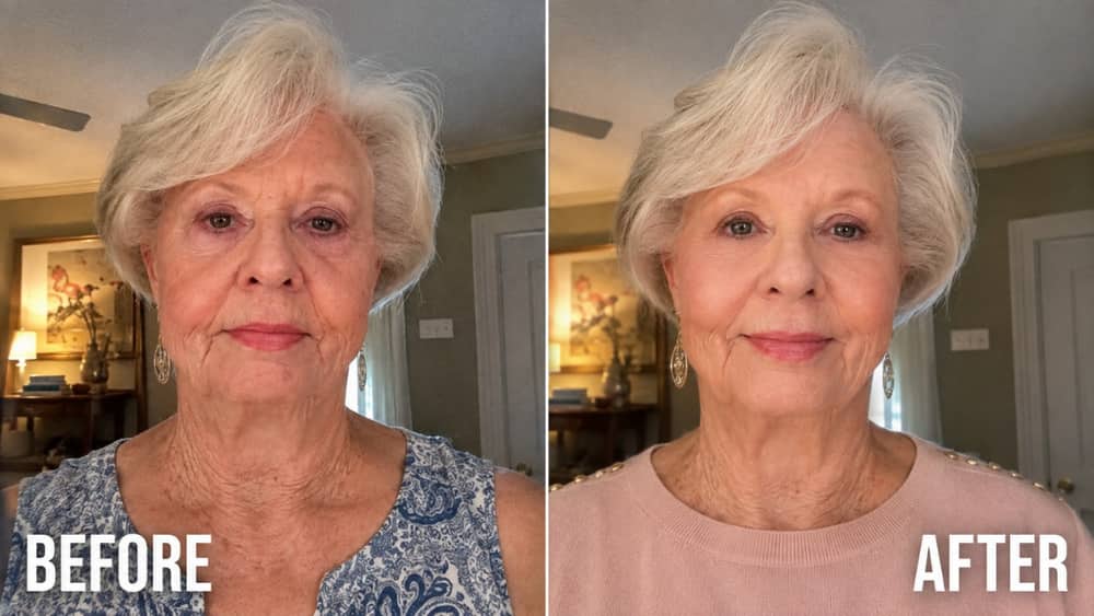 Before and after results for under-eye bags and dark circles